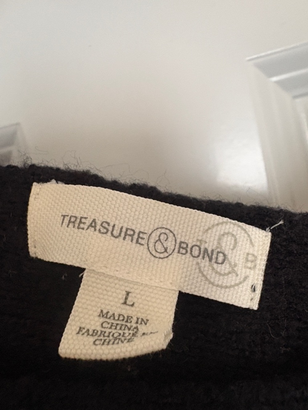 Treasure & Bond Black Ribbed Crew Neck Sweater - Picture 2 of 4